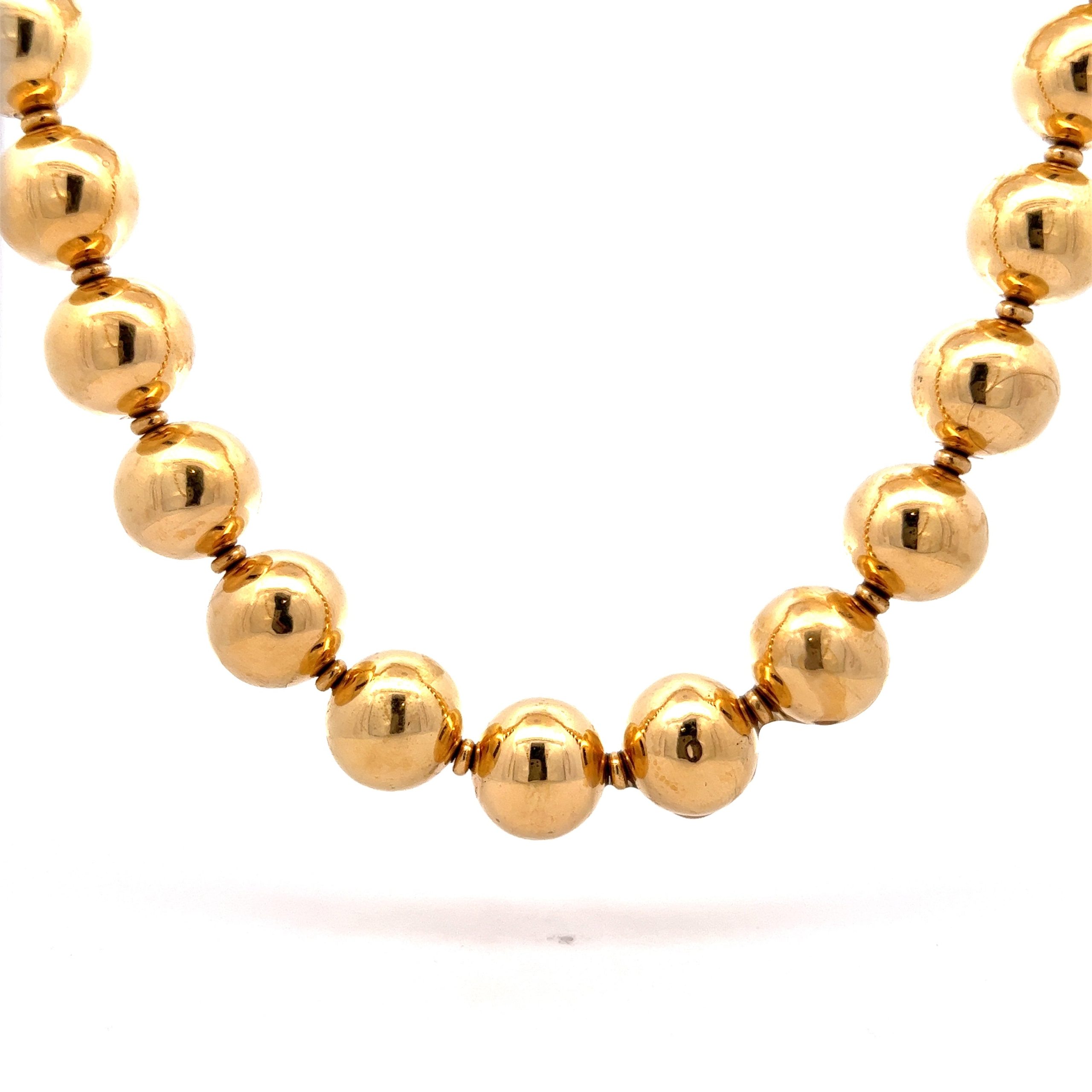 Gold bead necklace