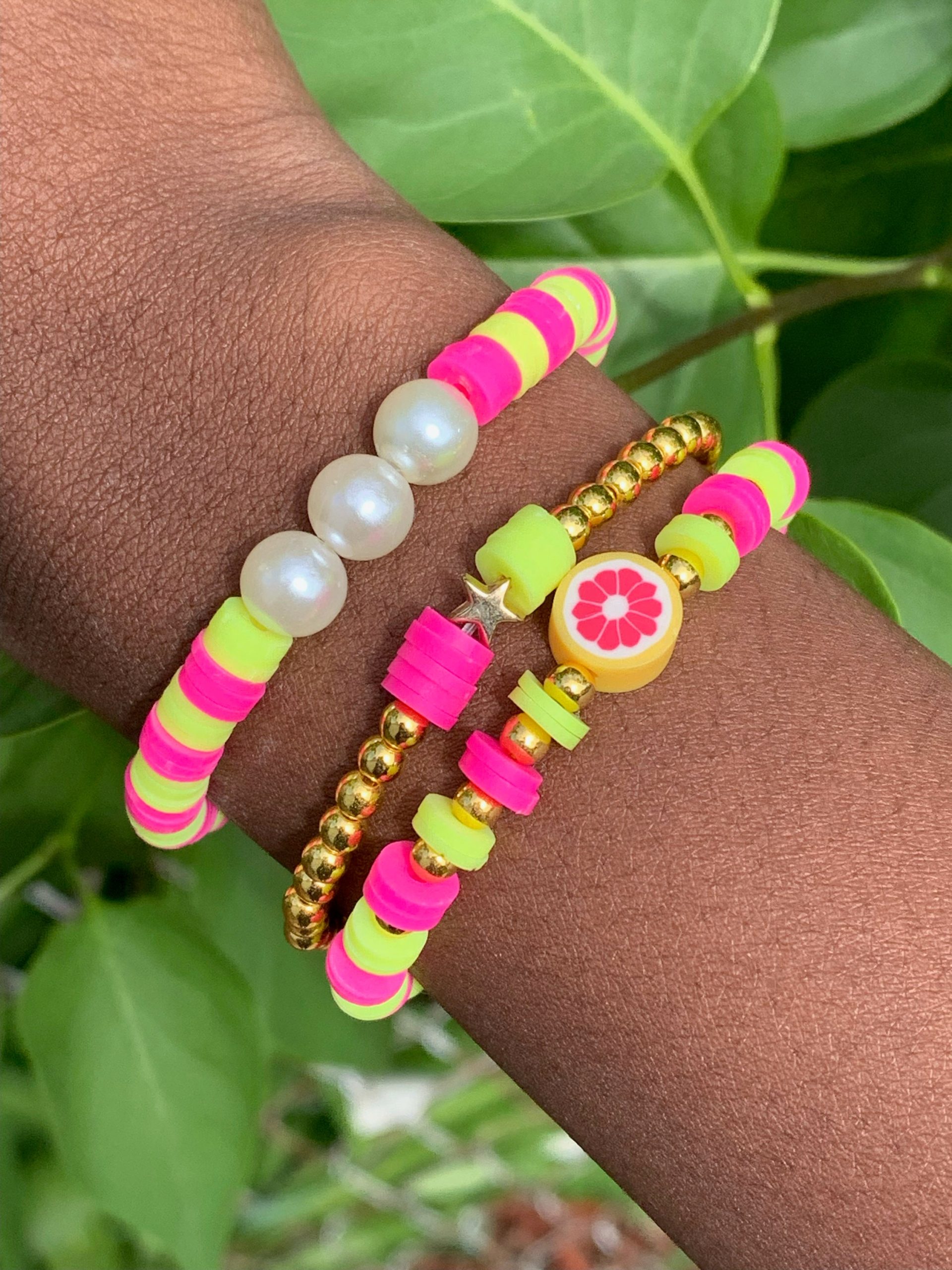 clay bead bracelet inspo