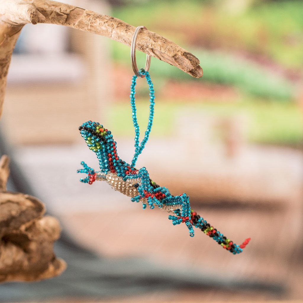 Lizard bead keychain