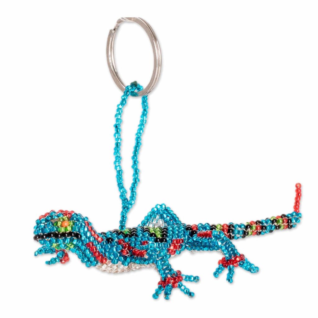 Lizard bead keychain