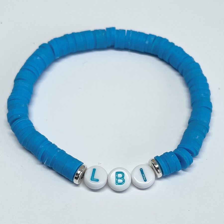 clay bead bracelet ideas blue