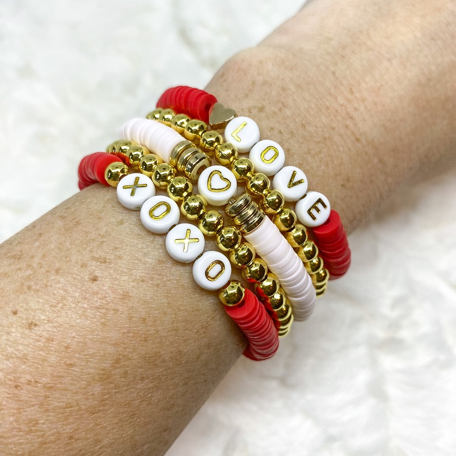 Christmas clay bead bracelet ideas