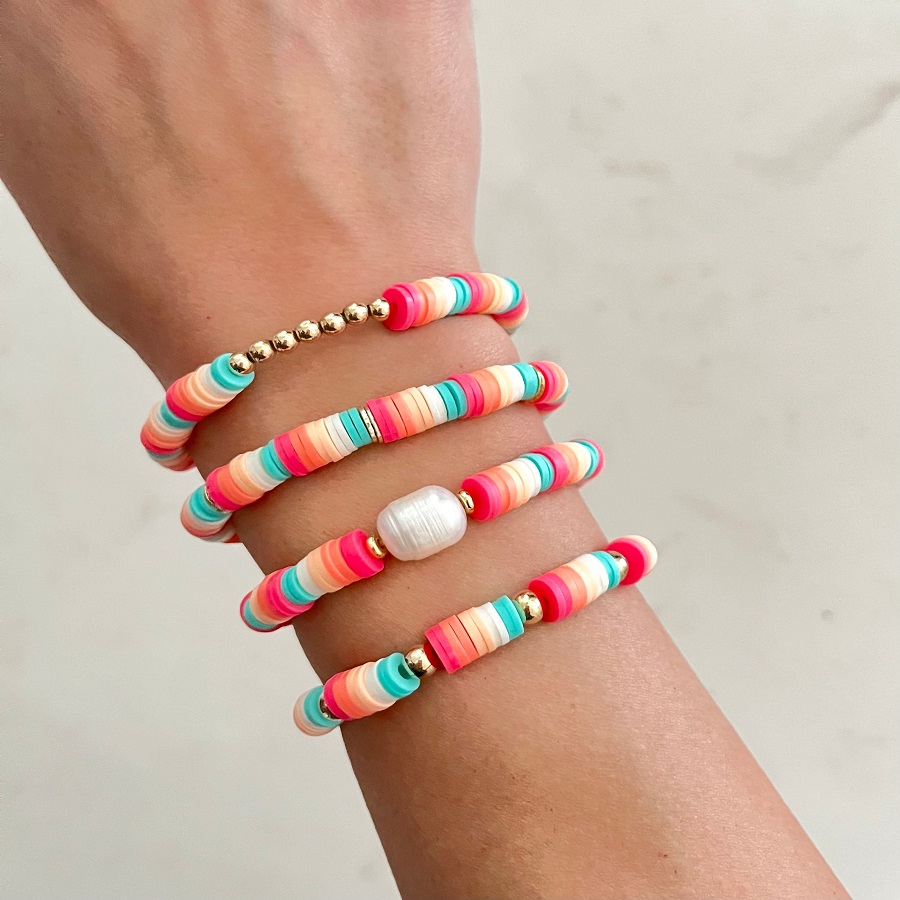 Summer clay bead bracelet ideas