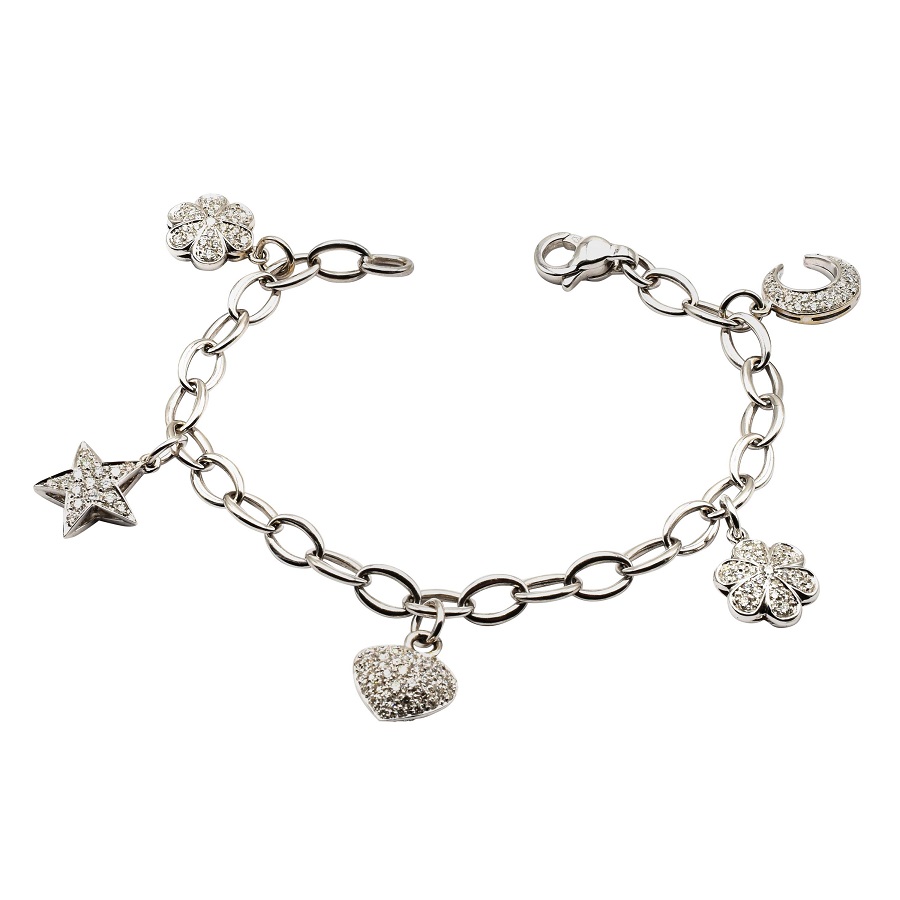 White Gold Charm Bracelet