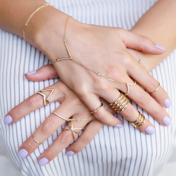 hand chain bracelet with ring