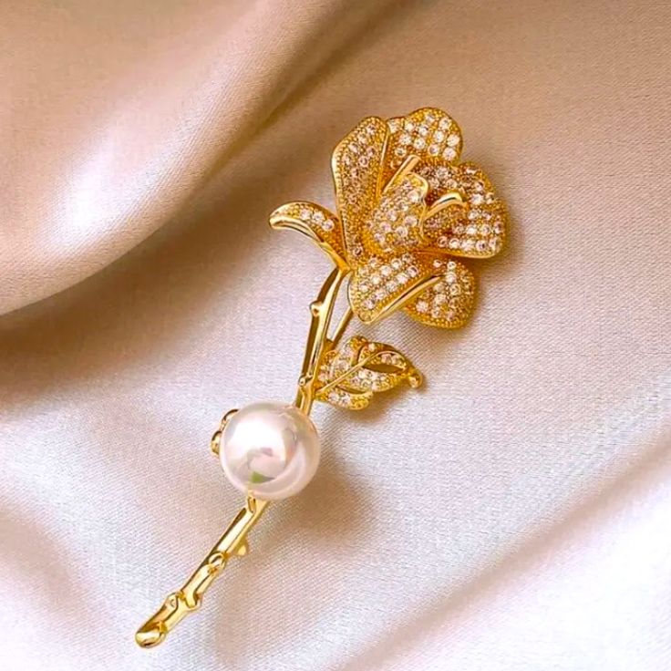 vintage rose brooch