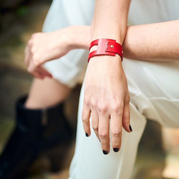 red leather bracelet